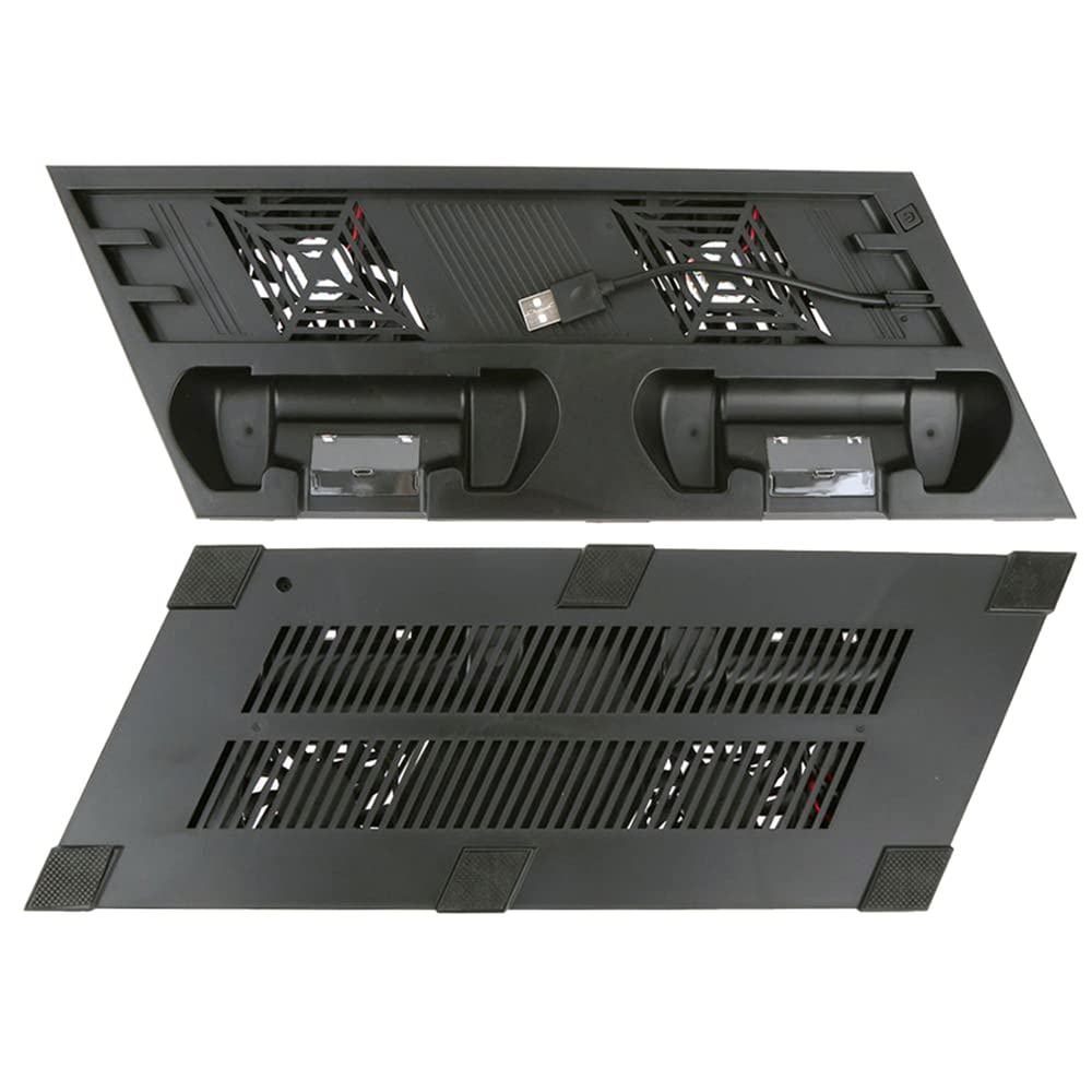 Per PS 4 PRO Supporto Verticale di Raffreddamento 2 Controller Charger Charging Dock Station 2 con Doppia porta di Ricarica 1 USB e 2 HUB per Play station 4 Pro Console (NERO)