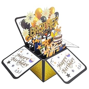 Asmallgf Funny Birthday Popup Card for Brother, Cool Bro Birthday Gifts from Sister, Happy Brother Bday Decorations