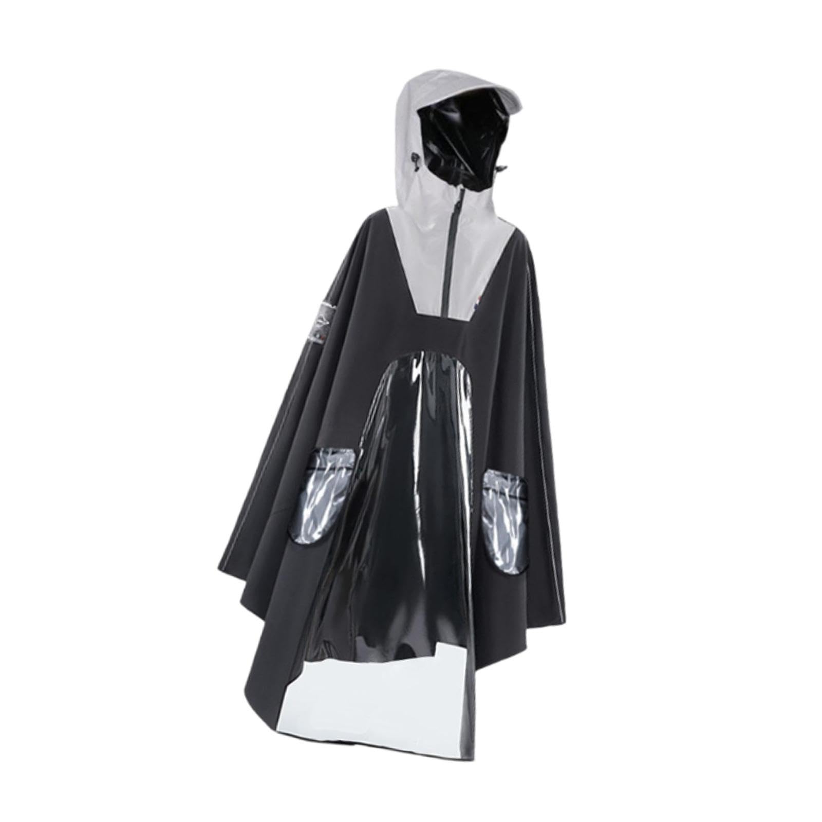 bnf Hooded Rain Poncho Reusable Long Sleeve Rainwear Rain Cape Pullover Raincoat Black | Clothing, Shoes & Accessories | Mens Clothing | Coats & Jackets-picture-54