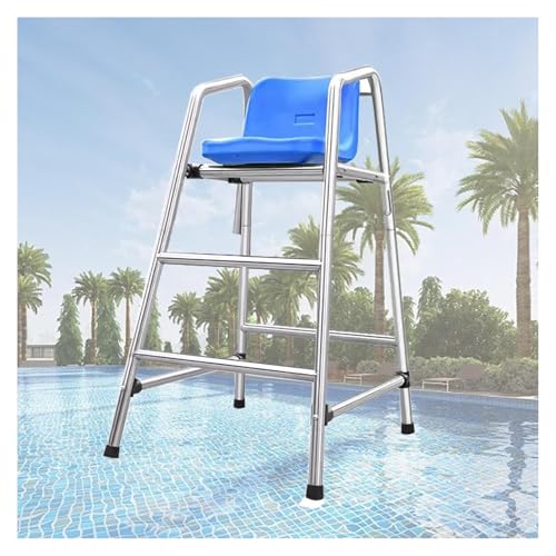 Silla de observación salvavidas con agujero para paraguas y gancho para seguridad y monitoreo junto a la piscina