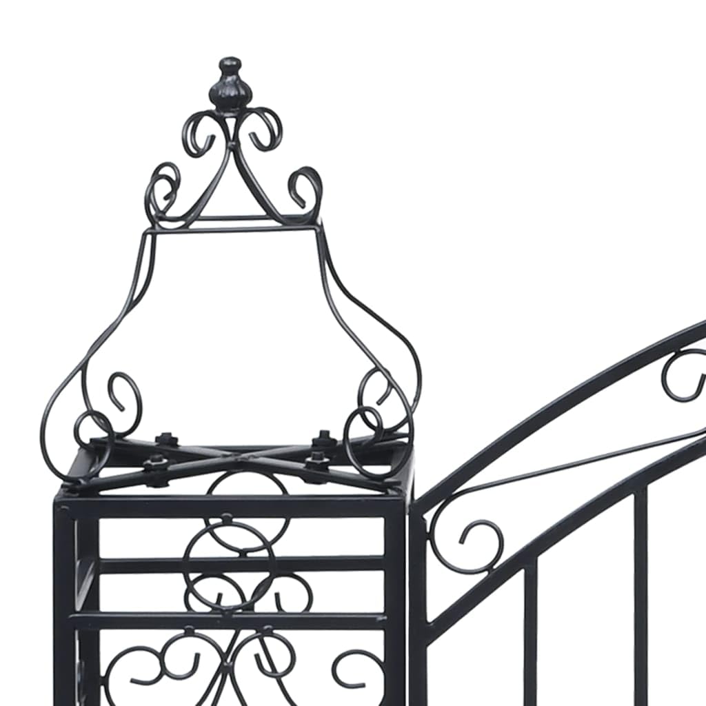 vidaXL Puerta de Jardín Decorativa en Forma de Arcos Entrada Elegante Proteger Espacio Privado Portal para Vallas Patios de Hierro Forjado