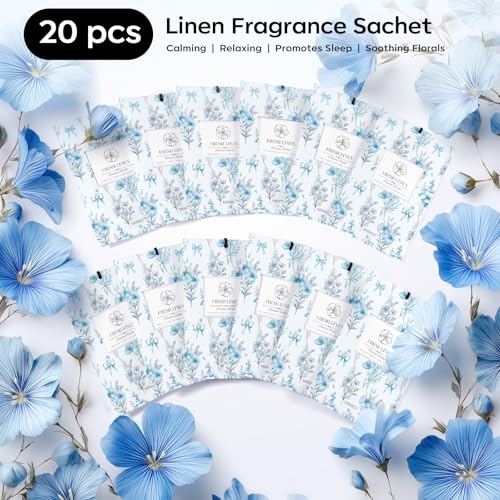 Image of MYARO 20 Packs Fresh Linen Sachets for Drawer and Closet, Long-Lasting Sachets Bags Air Freshener Fresh Scents, Potpourri Bags Home Fragrance for Lover