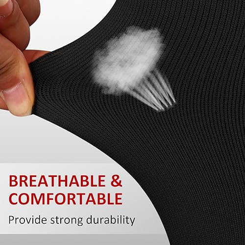 Image of Ailaka 3 Pairs 15-20 mmHg Open Toe Zipper Compression Socks for Men Women, Knee High Medical Grade Compression Socks Easy On & Off, Zip Up Support Socks for Varicose Veins, Edema, Swelling, Post Surgery, Travel, Nursing(Black,XXL)