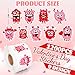 JarThenaAMCS 1200Pcs Valentine's Day Cute Monster Stickers Roll Red Pink Self-Adhesive Sticker Decals Arts and Crafts Decorative Envelope Seals for Holiday Envelopes Scrapbook Gifts DIY