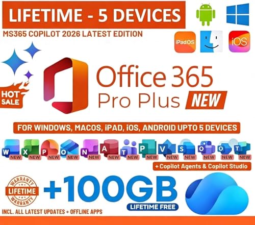 Image of OFFICESUITE 365 Pro Plus MS Edition | 2026 Release | (5 Devices, Lifetime Validity) for Windows, iOS, macOS, iPADOS, Android | 100GB Cloud Storage for lifetime | Regular Updates with Unlimited Reinstallations (Quick Delivery)