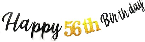 Miniatura 4 de Cartel de feliz cumpleaños 56 años, guirnalda de cumpleaños 56, letrero de banderines para fotos, fondos de animación a 56 años, decoraciones de