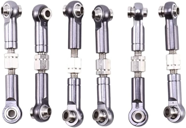 Barra de tracción de Metal Ajustable para coche teledirigido WTY, enlace Servo delantero/trasero, 12 piezas, para WTY A949 A959 A969 A979 K929, Color gris - (Color: Camel)