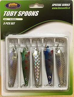 5pc Toby Spoons Fishing Lures Set 12g Lineaeffe Pike Trout Spoons Spinners GR Lidsters Fishing Supplies