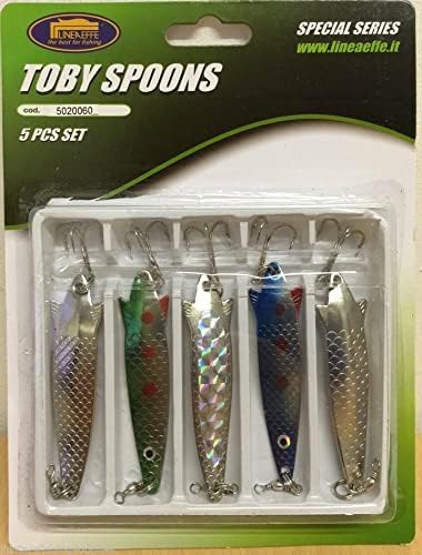 5pc Toby Spoons Fishing Lures Set 12g Lineaeffe Pike Trout Spoons Spinners GR Lidsters Fishing Supplies