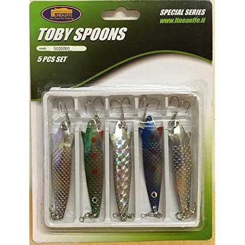 5pc Lineaeffe Toby Spoons Fishing Lures Set Cover