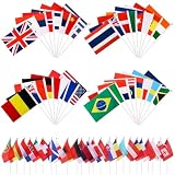Flaggen, Wangtusry 32 Flaggen der Welt Fahnen, Länder Flaggens der Welt, Mini Handgehaltene Flag...