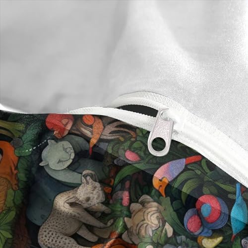 Housse de couette jungle 3D microfibre抗皱拉链大号被套260x220 - 8
