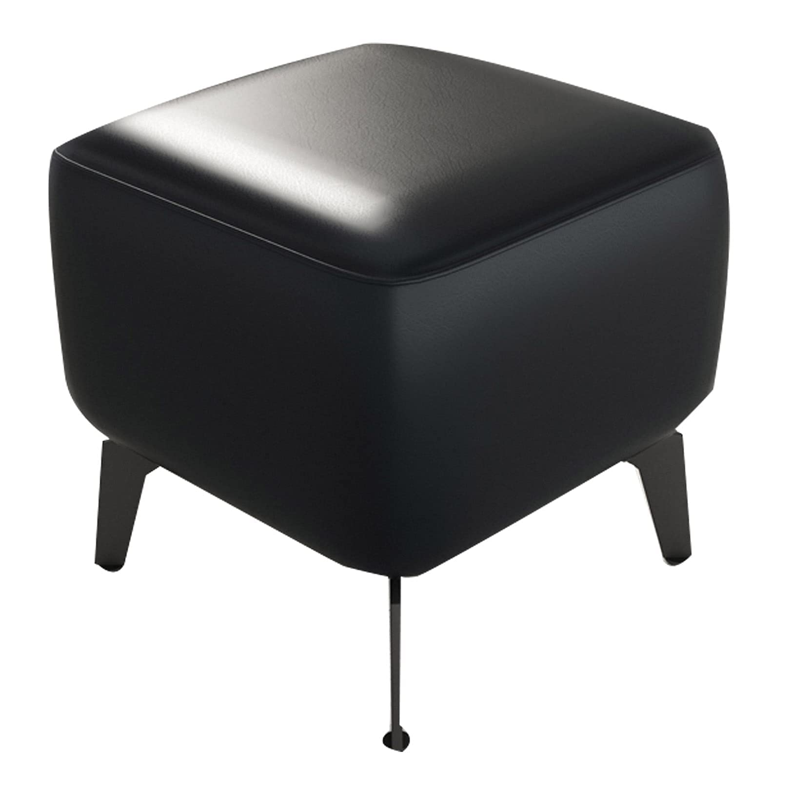 Tabouret bas en cuir PU idéal comme repose-pieds de salon ou pouf d'entrée