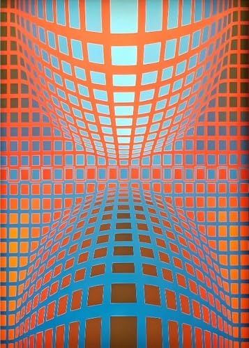 Poster Victor Vasabely Sphère en maille - Idée cadeau originale, tirage mural d'art 40x60cm