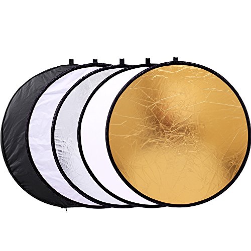 Photography Reflector 12" / 30cm 5-in-1 Collapsible Multi-Disc Light Reflectors with Bag