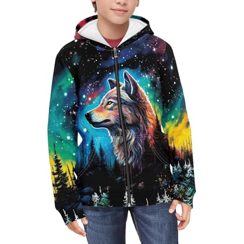 Zipper Hoodie for Kids Full Zip Up Sweatshirt Active Coat Hooded Pullover with Pockets Size 6-16 Boys Girls3