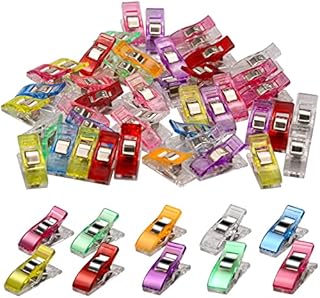 Sewing Clips Multipurpose Quilting Clips Anti Slip Wonder Clips Fabric Clips Assorted Colors Quilting Crafting Clip Replace Sewing Pins for Sewing Crafting(50 PCS)