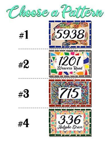 Mosaic Address Plaque, Custom House Address Signs, Name Sign, Printed Artwork On Birch Wood Plaque, Personalized House Numbers, Cabin, Cottage, Housewarming Gift #TOP1
