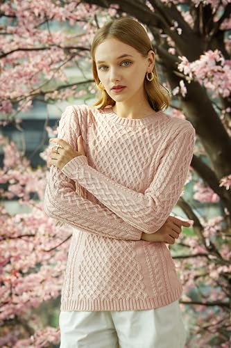 Image of v28 Women Crew Neck Knit Stretchable Elasticity Long Sleeve Sweater Jumper Pullover