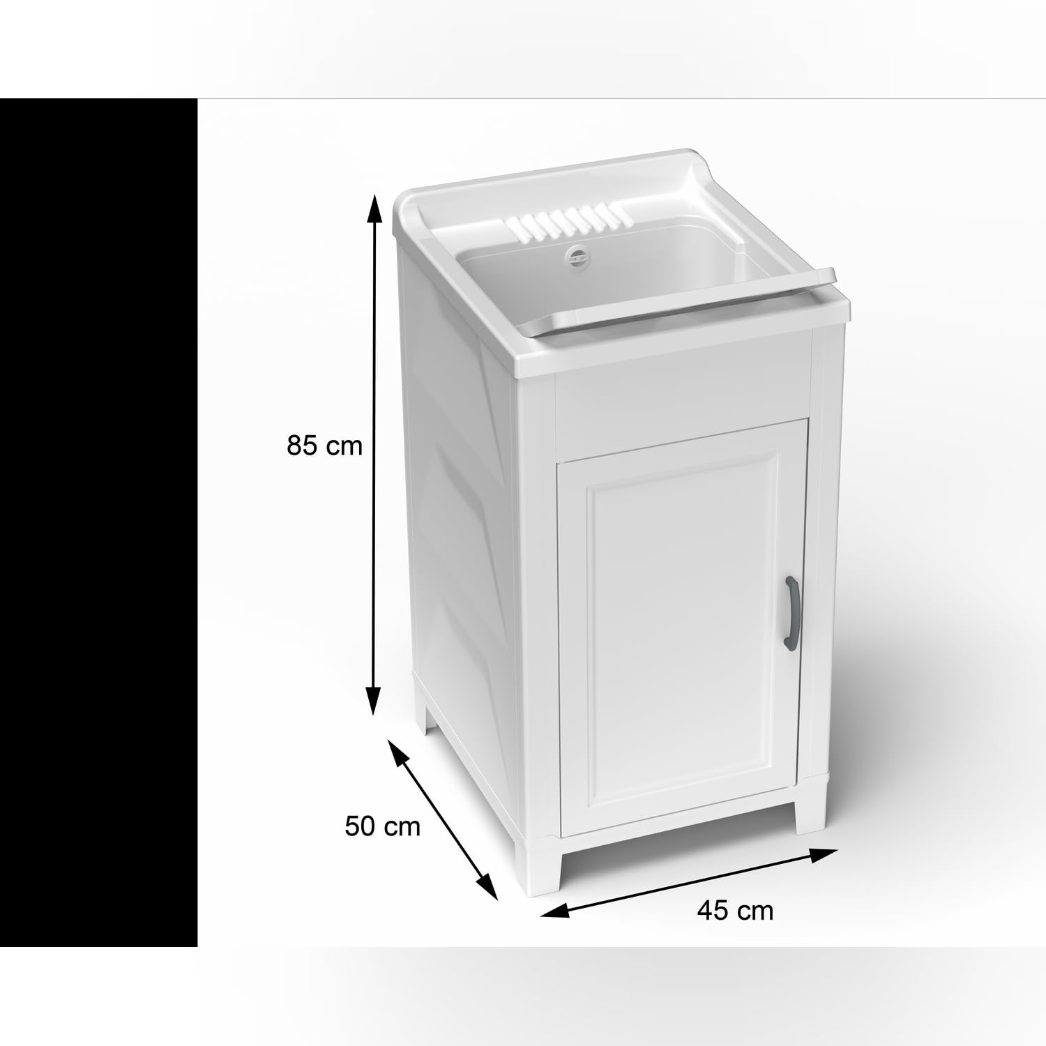 Mobile CM.45X50 Kit Lavatoio In Resina E Pvc, Bianco