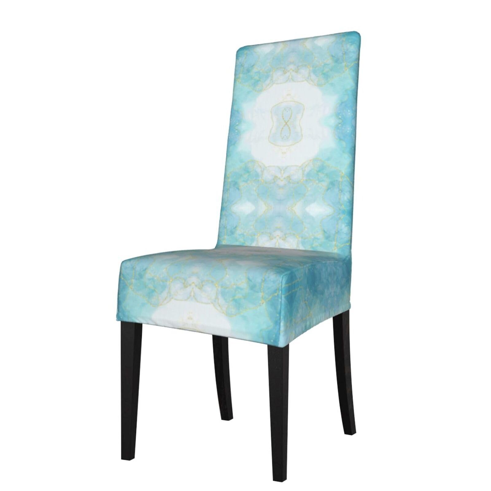 Lkymoh As Picture Blue Liquid Marble, Chair Covers Stretch Chair Slipcovers For Dining Room, For Party Pet Protection Universal Fit Soft Polyester