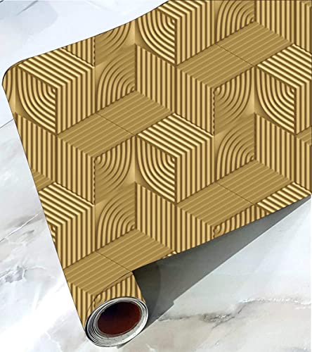 Image of CABANA HOMES Wall Stickers Botanical DIY Wallpaper for Wall (45 x 125 cm, 1 Roll) (6 sq. ft) Decorative Self Adhesive Decal Home Decor Bedroom Living Room Wardrobe, Golden