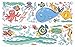 dekodino® Pegatina de pared mundo submarino con lindos peces niños ornato