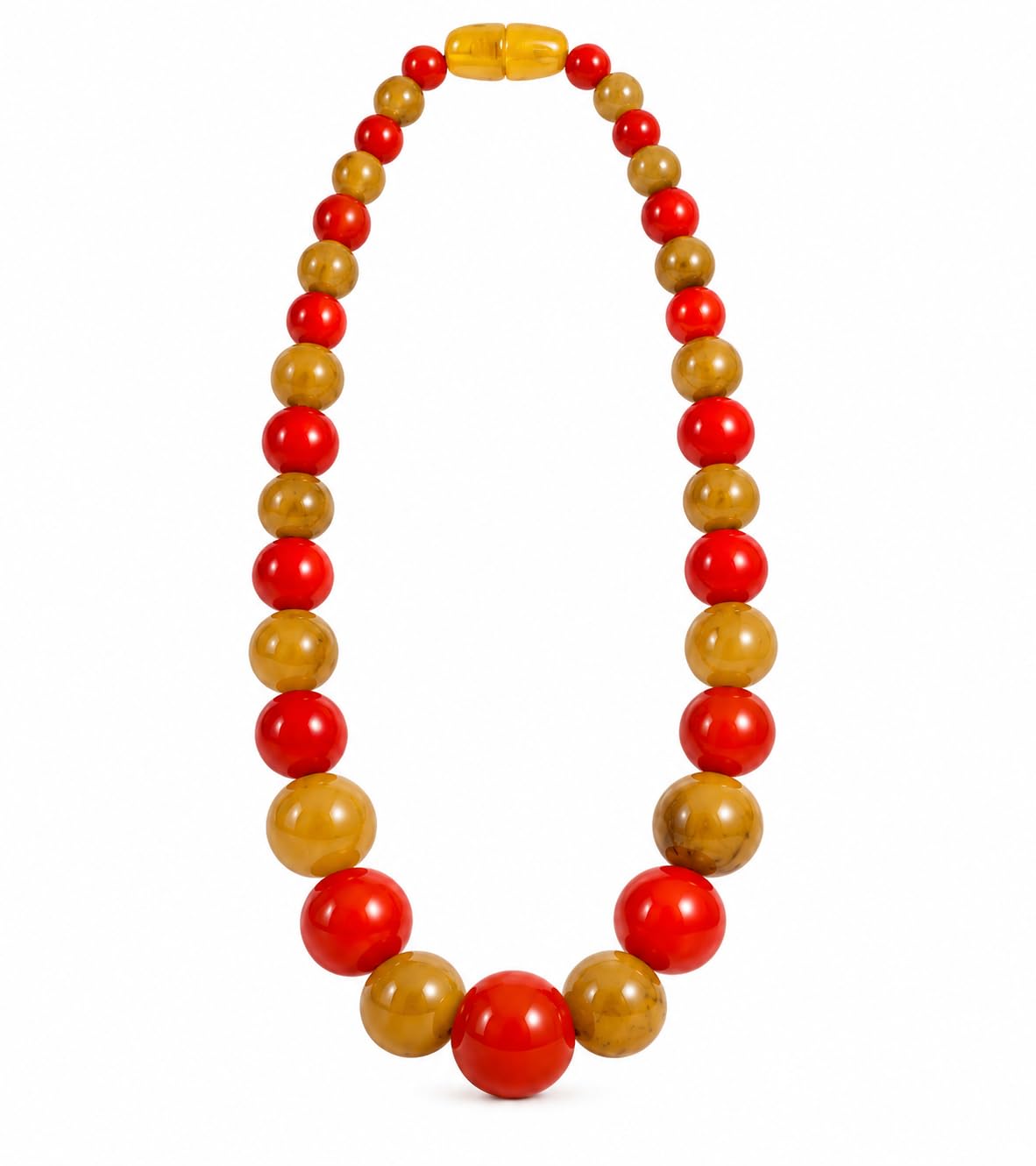 Premium Resin Beaded Statement Necklace, Graduated Chunky Beads, Lightweight, Nickel-Free, for Women-image-21