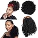 Produktbild Afro Curly Ponytail Synthetische Afro Hair Puffs Kordelzug Pferdeschwanz Brötchen Clip in Extensions Haarteile für Frauen (Black-1B #)