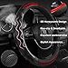 Black Panther Luxury Leather Car Steering Wheel Cover with 3D Honeycomb Hole Anti-Slip Design, 15 Inch Universal - Orange