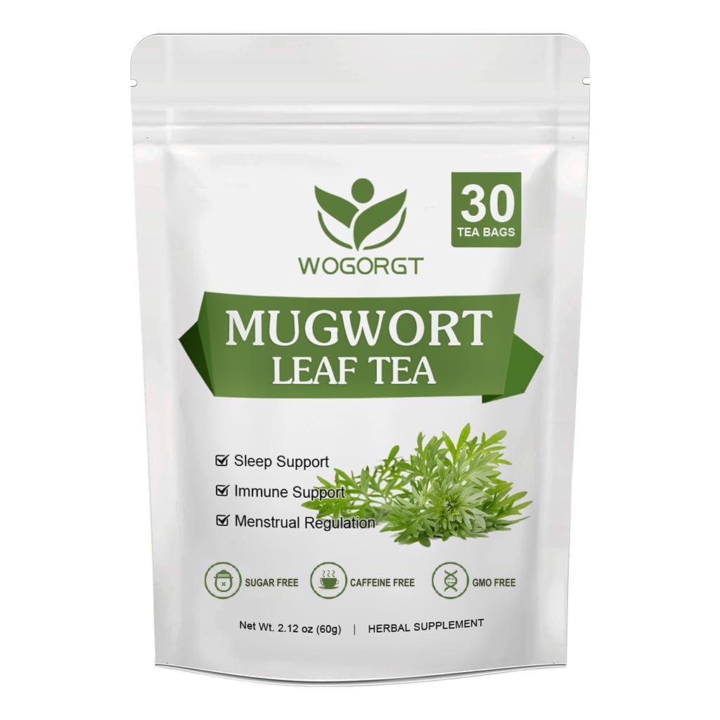 Organic Mugwort Herb Tea - Dried Mugwort Tea Bags for Immune Support and Sleep Better, Caffeine Free - 30 Tea Bags