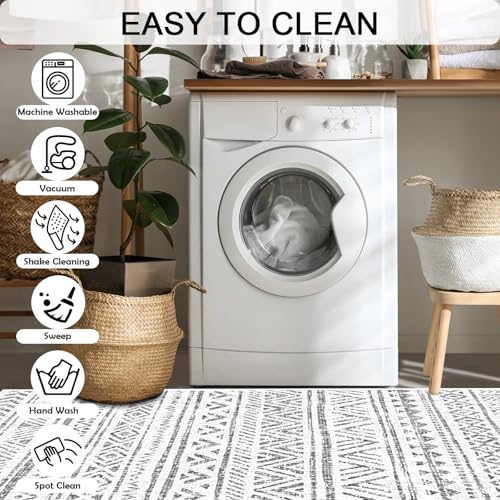 Tapis lavable salon 120x170 gris Artnice tapis de sol design moderne
