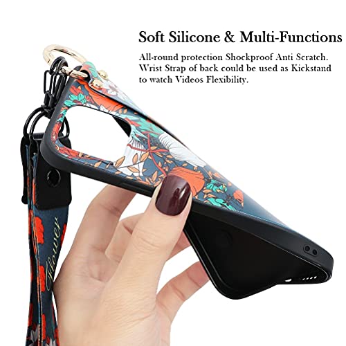 Yoedge Capa com alça de mão para Apple iPhone XR de 6,1 polegadas com cordão e suporte, alça de puls