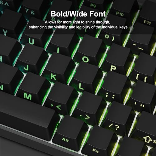Keycaps PBT custom double shot noirs pour interrupteur Cherry et Gateron - 4