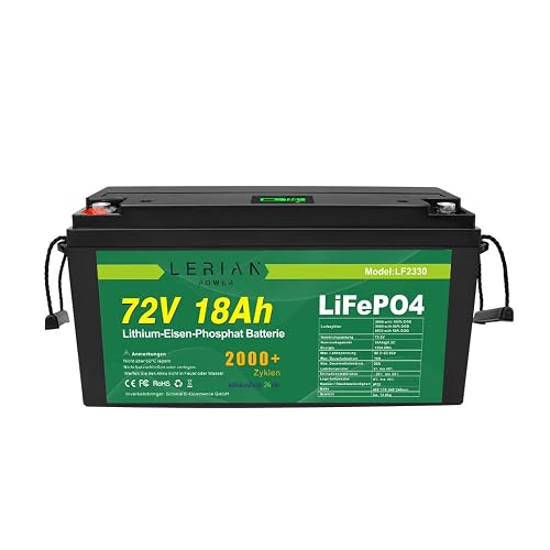 LiFePO4 Battery 72 V 18 Ah 20 A 1296 Wh