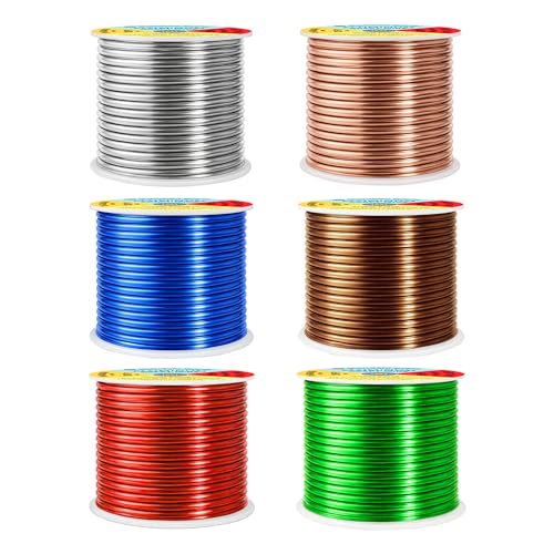 Image of Mandala Crafts 10 GA Green Brown Red Assorted Anodized Aluminum Craft Wire | 120 FT, Colored, Flexible, Bendable for Bonsai Armature Sculpting Wire Wrapping Jewelry Making, Weather & Tarnish Resistant
