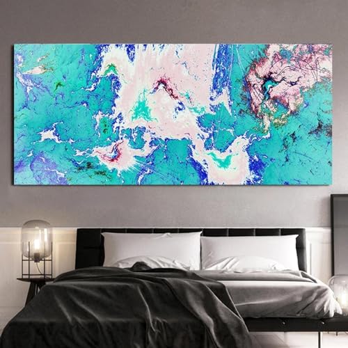Affiche nuage bleu abstrait grand format pour un salon moderne et zen