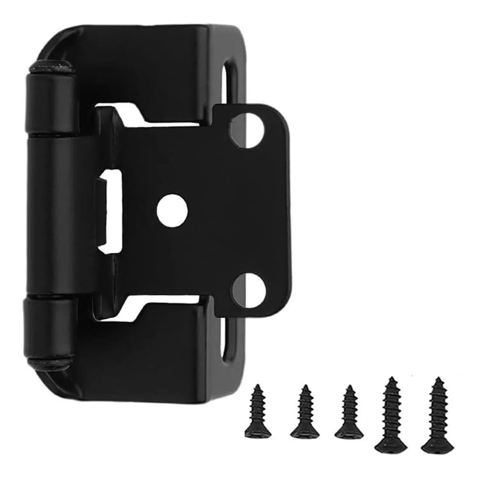 4pcs 1/2In Hinges with Screws Hidden Cover Cabinet Hinges(Black x 4)