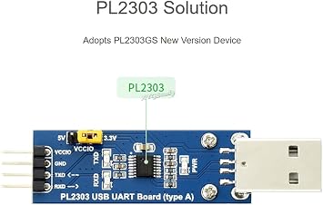 PL2303 USB to UART (TTL) Communication Module Board (Type A) V2 USB-A Connector Compatible with 1.8V/2.5V/3.3V/5V Logic Level Supports Windows XP/7/8/10/11/ @XYGStudy