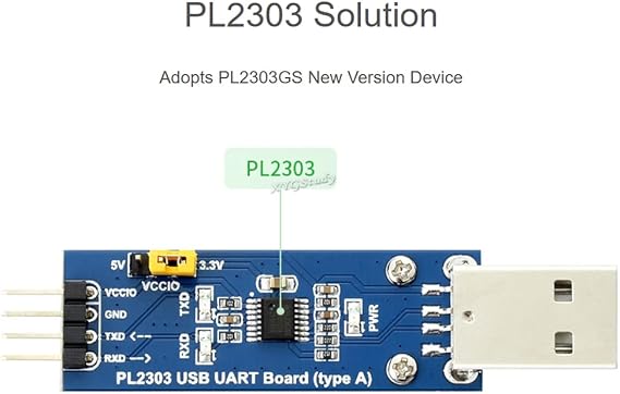 PL2303 USB to UART (TTL) Communication Module Board (Type A) V2 USB-A Connector Compatible with 1.8V/2.5V/3.3V/5V Logic Level Supports Windows XP/7/8/10/11/ @XYGStudy