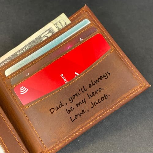 Personalized Christmas Gifts, Wallet For Men, Engraved Name Wallet, Fathers Day Gifts For Dad Husband, Custom Deer Leather Men Wallet4