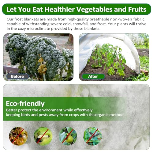 Jevrench Plant Covers Freeze Protection, 1.0 oz 10ft X 15ft Frost Blankets for Outdoor Plants, Frost Cloth Plant Freeze Protection, Garden Floating Row Cover Protecting Your Plants from Winter Chill