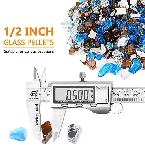 Hisencn Fire Pit Glass Rocks - High Luster Reflective Tempered Fire Glass For Propane Fire Pit, Outdoors And Indoors Natural Or Propane Fireplaces, Landscape Decoration, 1/2 Inch Firepit Glass 10 Lbs #TOP1
