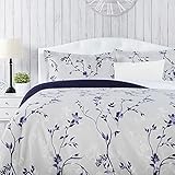 Chanasya Navy Purple Floral Duvet Comforter Cover Bedding Set Twin Size - Floral Print 2-Piece Set...