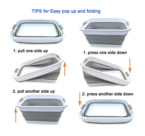 Sammart 8542016512 41L (10.8 Gallon) Collapsible Plastic Laundry Basket-Foldable Pop Up Storage Container/Organizer-Portable Washing Tub-Space Saving Hamper thumb #6