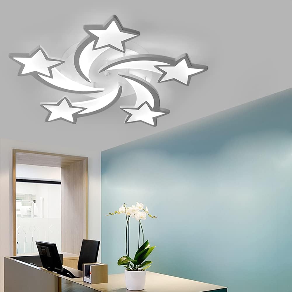 110V Led Ceiling Light, Modern Acrylic Ceiling Light, Star Shape Chandelier Lighting for Children’s Room Bedroom Living Room Ceiling