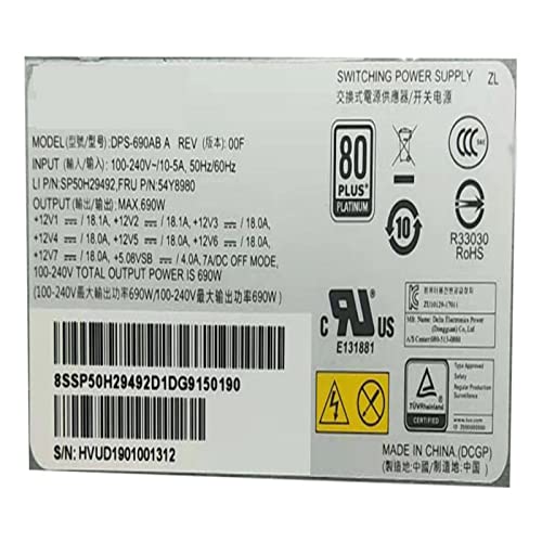 Fuente de Poder DPS-690AB A 690W para Workstation P720 P520 miniatura 5