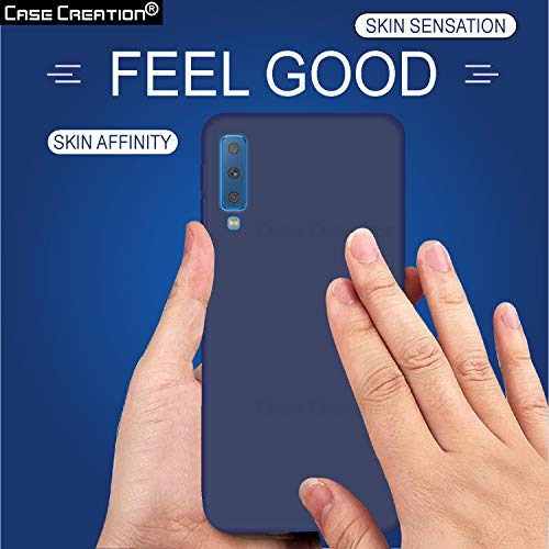 Image of Case Creation Luxurious OG Series for Samsung Galaxy A7 2018 Case Cover,Anti-Dirty Slim Case Frosted Matte Cute Candy TPU Raised Bezel (Splash of Color) Back Cover for Samsung A7 2018 -Navy Blue