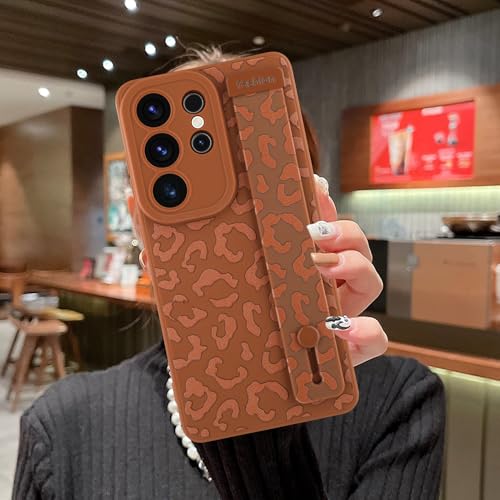 Image of Compatible with Samsung Galaxy S26 Ultra Case with Strap Wrist Brown