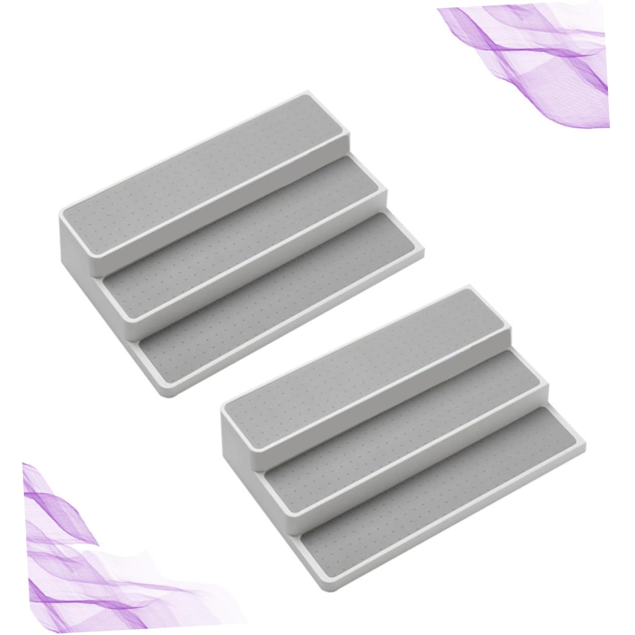 Étagère à Épices à 3 Niveaux en Pp, Lot de 2, pour Rangement la Cuisine | Rangement de Placard, Organisateur D’armoire, Usage la Cuisine et Salle de Bain, pour Sel et Savons